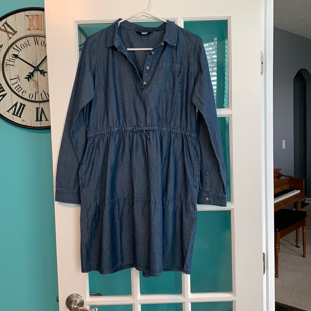 Lands End Girls Plus Long Sleeve Jean Dress